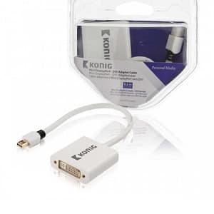 Cablu adaptor Mini DisplayPort tata - DVI-I 24+5 mama 0.2m alb Konig