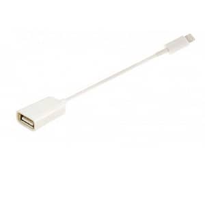 Cablu adaptor OTG USB pentru telefoane si tablete Apple Lightning 0.1m alb max. IOS 11