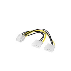 Cablu adaptor PCI express 8 pini la 2x Molex 5.25 0.15m pentru alimentare placa video Goobay