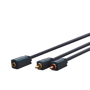 Cablu adaptor Profesional Jack 3.5 mm mama - 2x RCA tata OFC cupru 10cm dublu ecranat aurit Clicktronic 70493