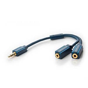 Cablu adaptor Profesional splitter Jack 3.5 mm x2 OFC cupru ecranat 10cm Clicktronic