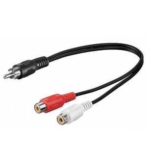 Cablu adaptor RCA tata la 2x RCA mama 0.2m Goobay