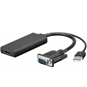 Cablu adaptor VGA +audio USB la HDMI 1920x1080P 0.1m Goobay