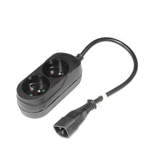 Cablu alimentare adaptor de la UPS IEC C14 la 2x cupla schuko 0.3m JONEX