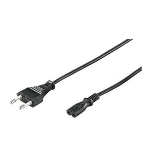 Cablu alimentare Euro la tip 2 pini 1.5m 2x0.75mm2 CUPRU 2.5A 250V negru