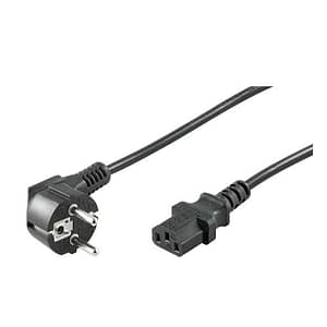 Cablu alimentare PC 15m CEE 7/7 tata 90 la IEC320-C13 mama negru H03VV-F3G 0.75mm cupru 10A