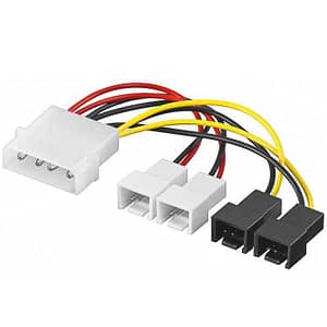 Cablu alimentare PC 4 pini - 2x 2 pini 12V + 2x 2 pini 5V 15cm Goobay