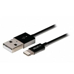 Cablu alimentare si sincronizare pentru iPad iPhone iPod Apple lightning - USB 2.0 A tata 1m negru VALUELINE