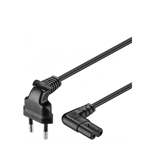 Cablu alimentare TV 3m Euro 90 grade la 2 pini 90 grade Goobay