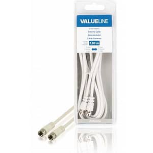 Cablu antena F tata - F tata 2m alb VALUELINE