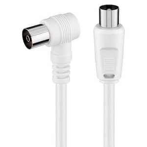 Cablu antena TV 75ohm Coaxial tata - Coaxial mama in unghi 1.5m 70dB dublu ecranat 5mm Goobay 11712