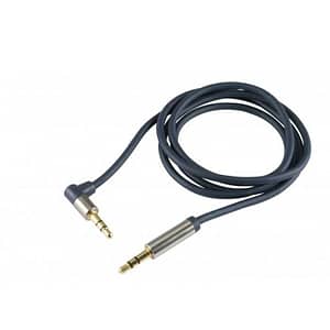 Cablu audio HiFi stereo Jack 3.5 mm - 3.5 mm 90 grade 1m dublu ecranat HOME