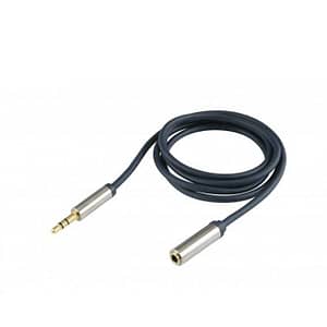 Cablu audio HiFi stereo prelungitor Jack 3.5 mm mama - 3.5 mm tata 2.5m dublu ecranat HOME