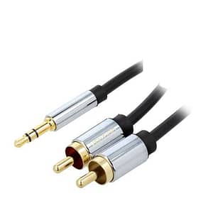 Cablu audio Jack 3.5 mm - 2x RCA 3m ecranat aurit VENTION BCFBI