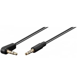 Cablu audio Jack 3.5 mm - 3.5 mm 90 grade contacte aurite 0.5m Goobay