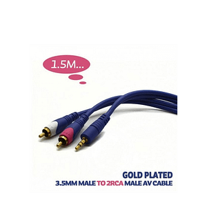 Cablu audio Jack 3.5 mm la 2x RCA 1.5m aurit
