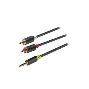 Cablu audio Jack stereo 3.5mm tata - 2x RCA tata 5m gri Konig