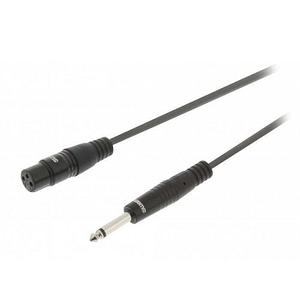 Cablu audio mono XLR 3 pini mama - Jack 6.35 mm tata 3m gri Sweex