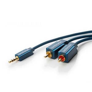 Cablu audio Profesional Jack 3.5 mm - 2x RCA 5m aurit albastru CLICKTRONIC