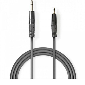 Cablu Audio Stereo Jack 6.35 mm tata - 3.5 mm tata 3m gri Nedis