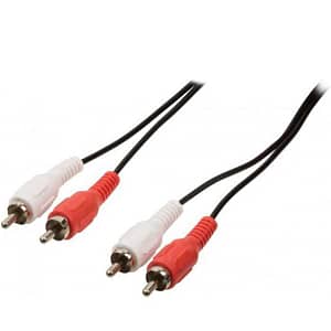 Cablu audio stereo RCA 2 x RCA tata - 2x RCA tata 2m negru VALUELINE
