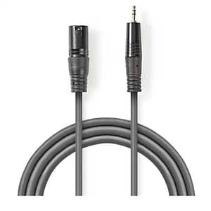 Cablu audio XLR 3-Pin tata - 3.5mm Jack tata 3m gri Nedis