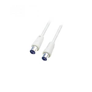 Cablu coaxial 1.5m alb mama-tata dublu ecranat drept RF 1X HOME