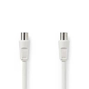 Cablu coaxial antena IEC tata - IEC mama 1.5m dublu ecranat alb Nedis CSGL40000WT15