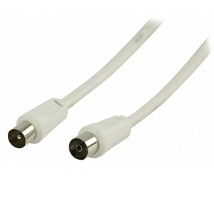 Cablu coaxial pentru antena tata - coaxial mama 3m alb dublu ecranat Valueline