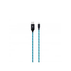 Cablu date incarcare Lightning 1m 2.4A Well flux lumina albastra