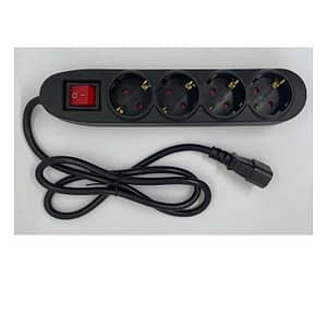 Cablu de alimentare IEC320-14 tata - 4x SCHUKO mama 1m 3x1.5mm2 16A conductor cupru