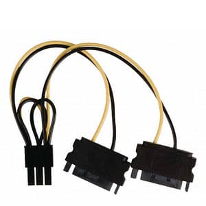 Cablu de alimentare intern 2x SATA 15 pini tata - PCI Express mama 0.15m Valueline