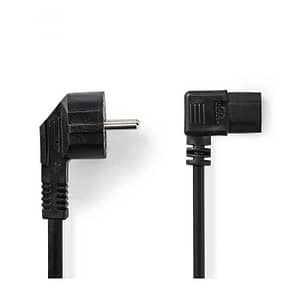 Cablu de alimentare PC 10m cotit Schuko tata cotit - IEC-320-C13 90grade negru Nedis