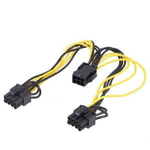 Cablu de alimentare PCI-E 6pin mama - PCI-E 8pin mama x2 0.15m pentru placa video AKYGA AK-CA-55