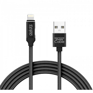 Cablu de date 2in1 iPad iPhone lightning 1m 2A negru delight