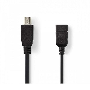 Cablu de date case de marcat fiscale USB 2.0 A mama - mini USB 5 pini tata OTG 0.2m Nedis