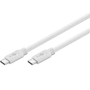 Cablu de incarcare si sincronizare USB type C 3.2 Gen1 tata-tata PD 60W 1m alb Goobay