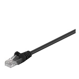 Cablu de retea CAT5e UTP 2x RJ45 1.5m negru patchcord CCA neecranat Goobay