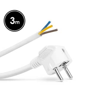 Cablu de retea montabil 3m 3x1.5mm2 alb cu stecher/fire libere delight