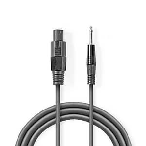 Cablu difuzor 1.5mm SPEAKON 2-pini mama - 6.35 mm tata 5m gri Nedis