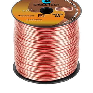 Cablu difuzor 2x0.5mm cupru transparent 1m Cabletech KAB0307