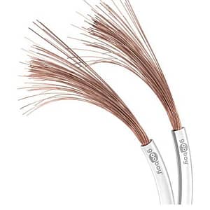 Cablu difuzor alb 2x0.75mm OFC cupru fara oxigen Goobay 15103