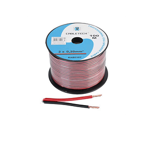 Cablu difuzor CCA 2x0.20mm rosu/negru 1m la rola Cabletech KAB0387