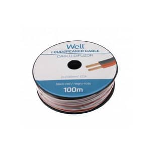 Cablu difuzor rosu/negru 2x0.5mmp CCA Well LSP-CCA0.50BR-100-WL