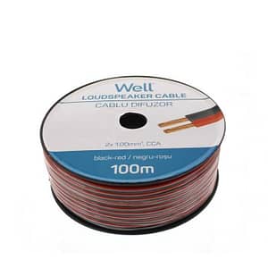 Cablu difuzor rosu/negru 2x1 mmp CCA Well LSP-CCA1.00BR-100-WL