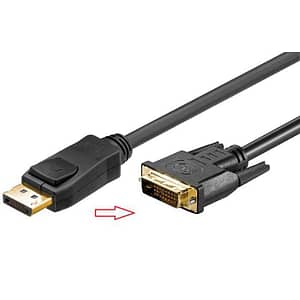 Cablu DisplayPort IN la DVI-D 24+1pin OUT 3m FULL HD contacte aurite