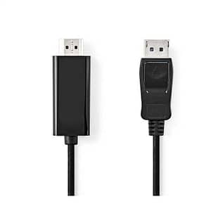 Cablu DisplayPort v1.2 tata - HDMI tata 4K 30Hz 2m negru Nedis CCGB37100BK20