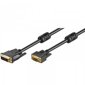 Cablu DVI-I 12+5 la VGA 2m dublu ecranat ferita Goobay