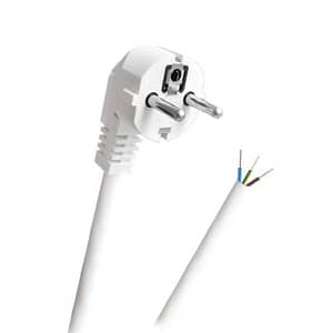 Cablu electric cu stecher Schuko si capat dezizolat 3x1mm 3m alb PS3X1-3
