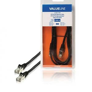 Cablu FTP Cat5e mufat patchcord RJ45-RJ45 2m negru Valueline